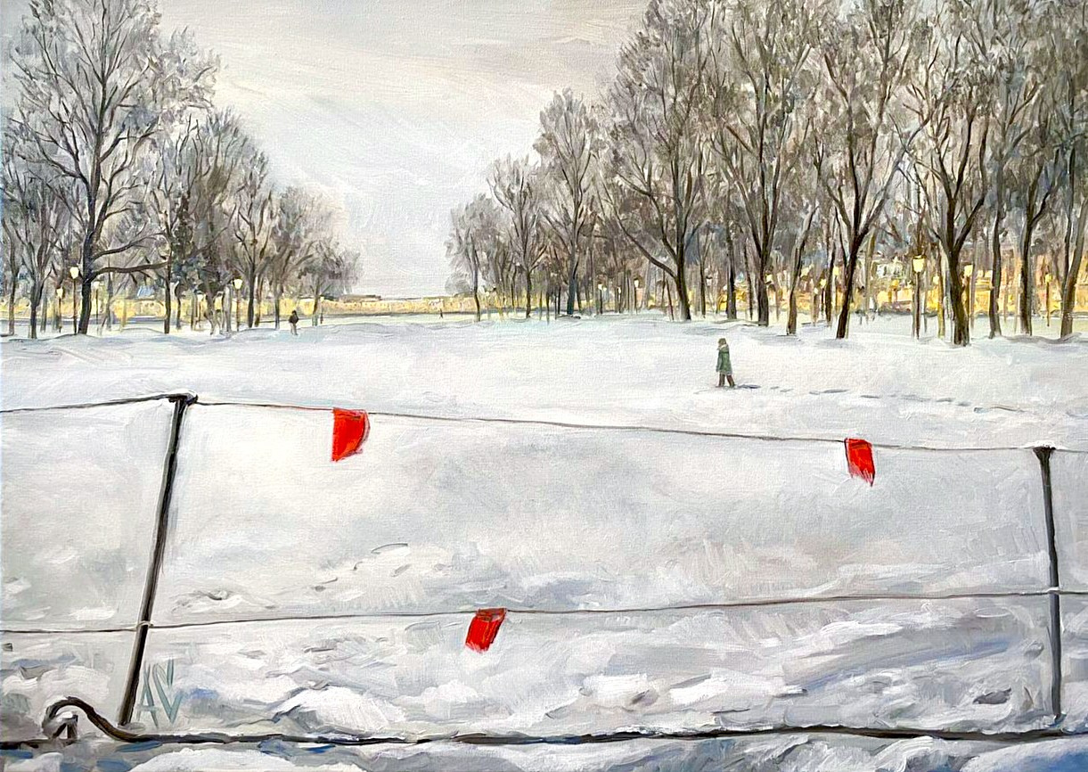 "Красные флажки", 50х70, холст/масло, 2026