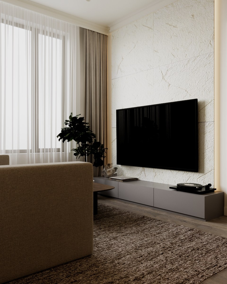 ЖК Событие кухня — гостиная. Визуализатор Векшина Елена