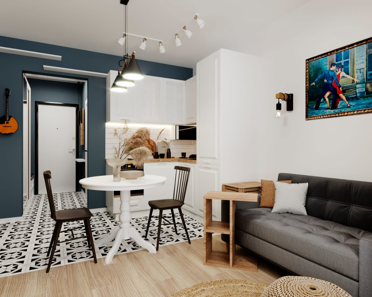 Арт-квартира ЖК Новая Рига на ул. Романовская. Анастасия Сиднева — дизайн интерьеров в Москве