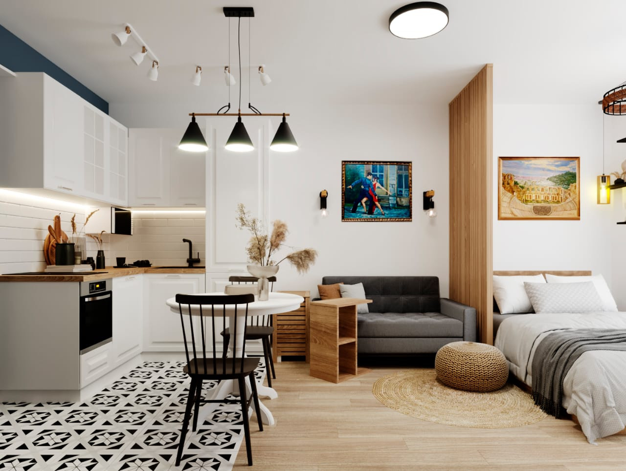 Арт-квартира ЖК Новая Рига на ул. Романовская. Анастасия Сиднева — дизайн интерьеров в Москве