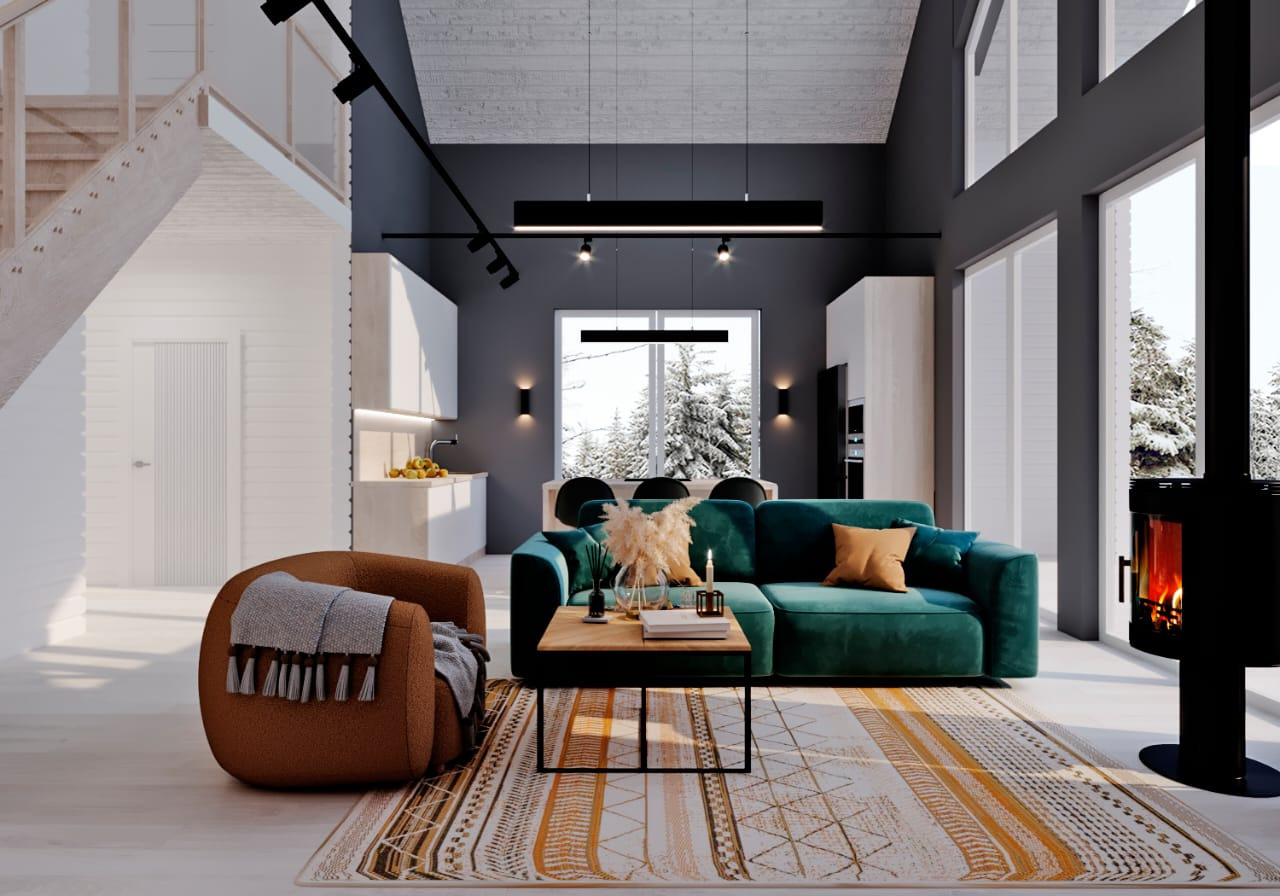 Barn House КП «Щучье озеро». Анастасия Сиднева — дизайн интерьеров в Москве