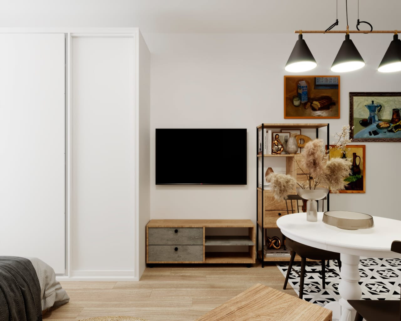 Арт-квартира ЖК Новая Рига на ул. Романовская. Анастасия Сиднева — дизайн интерьеров в Москве