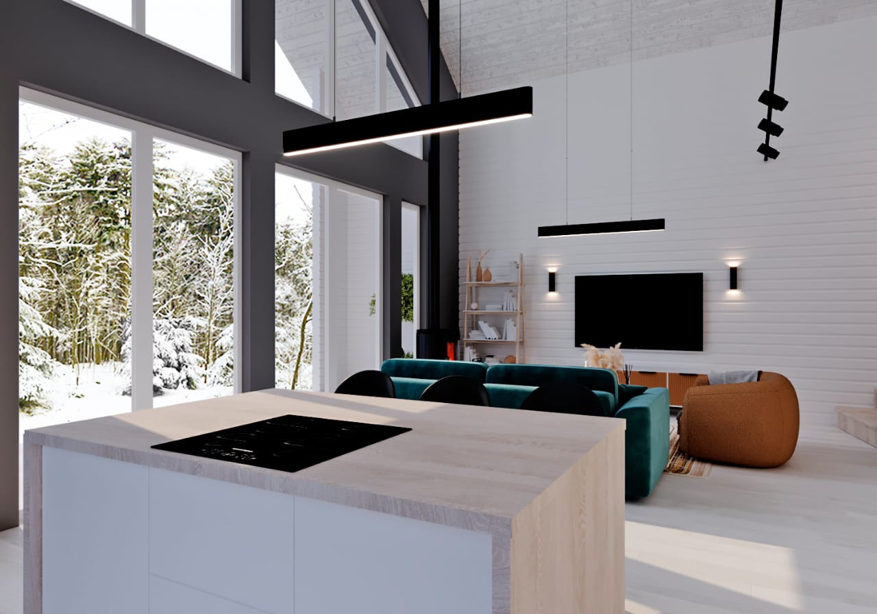 Barn House КП «Щучье озеро». Анастасия Сиднева — дизайн интерьеров в Москве