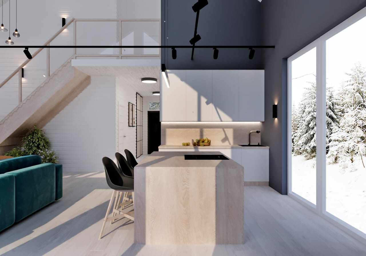 Barn House КП «Щучье озеро». Анастасия Сиднева — дизайн интерьеров в Москве