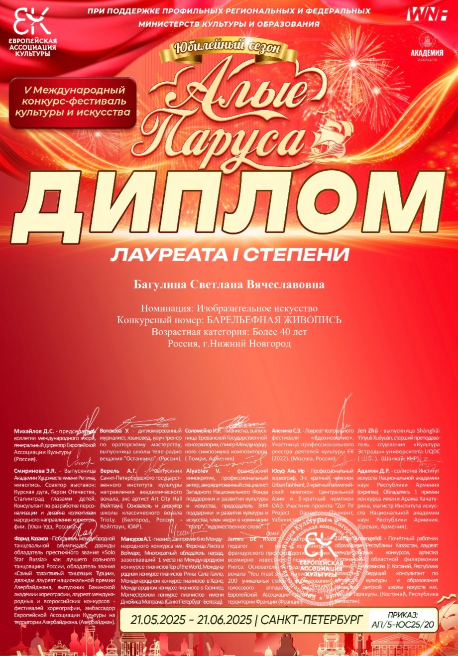 Достижения. Художник Светлана Багулина