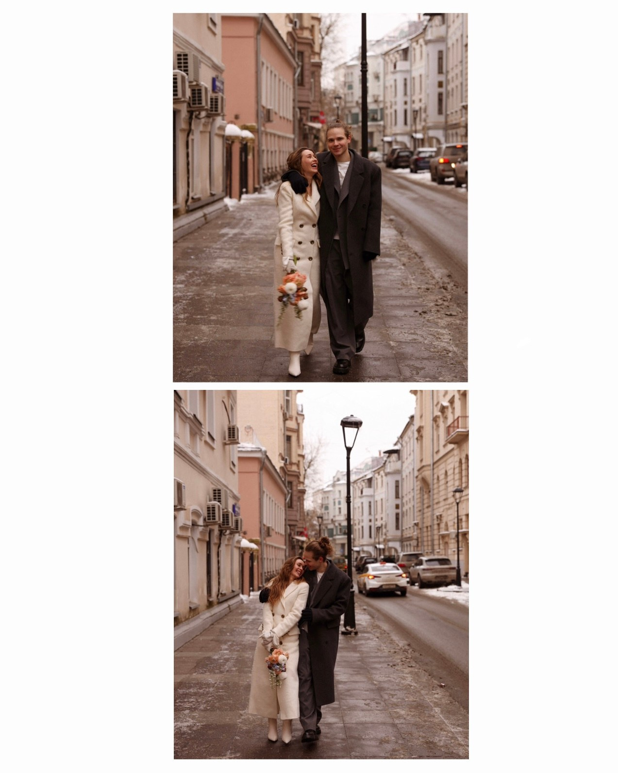 Зимняя свадебная прогулка