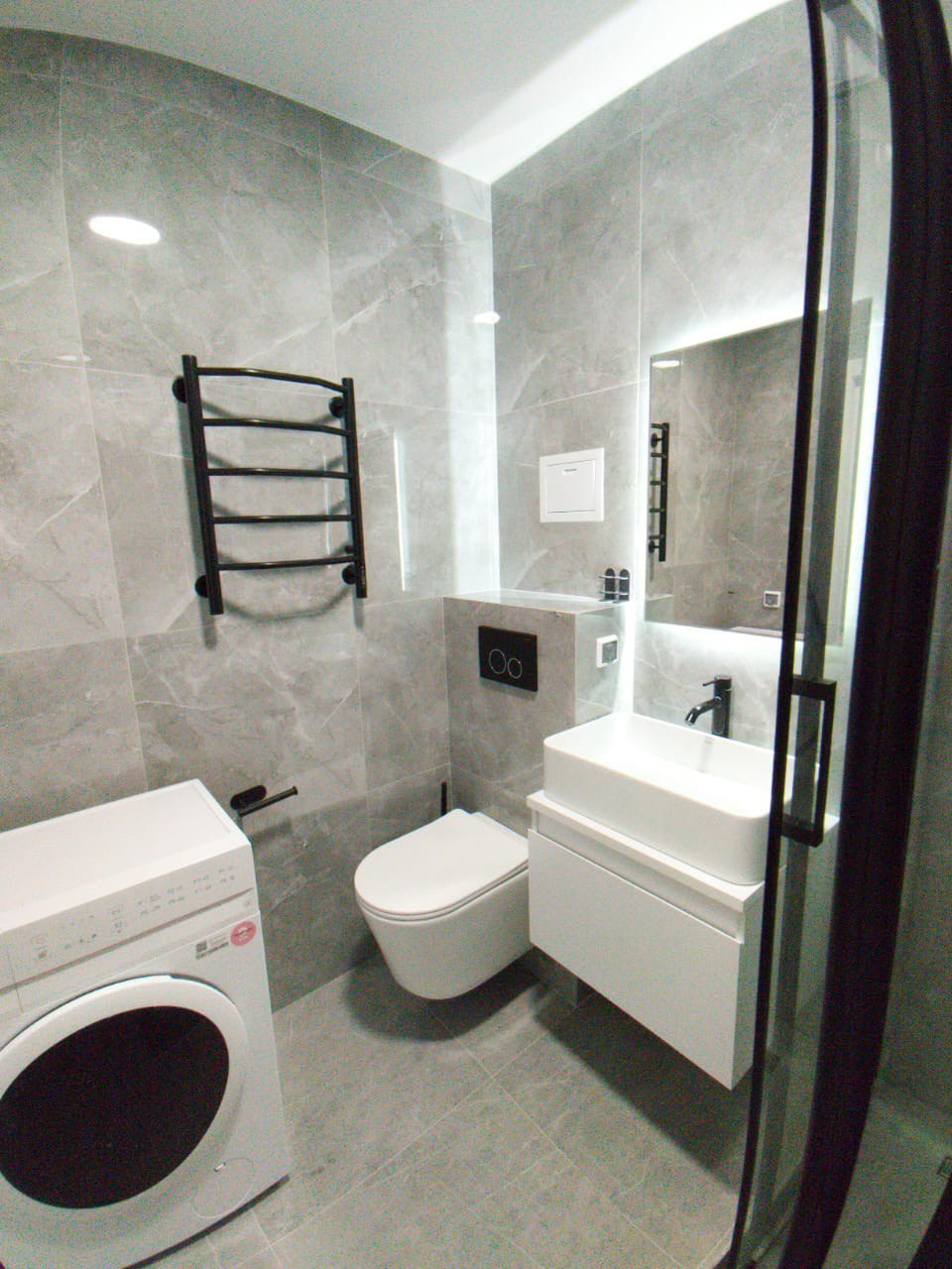 Ванная комната (д. Царево ул. П. Гаврилова д. 2). Ремонт санузла, туалета, ванной под ключ в Казани. Укладка плитки