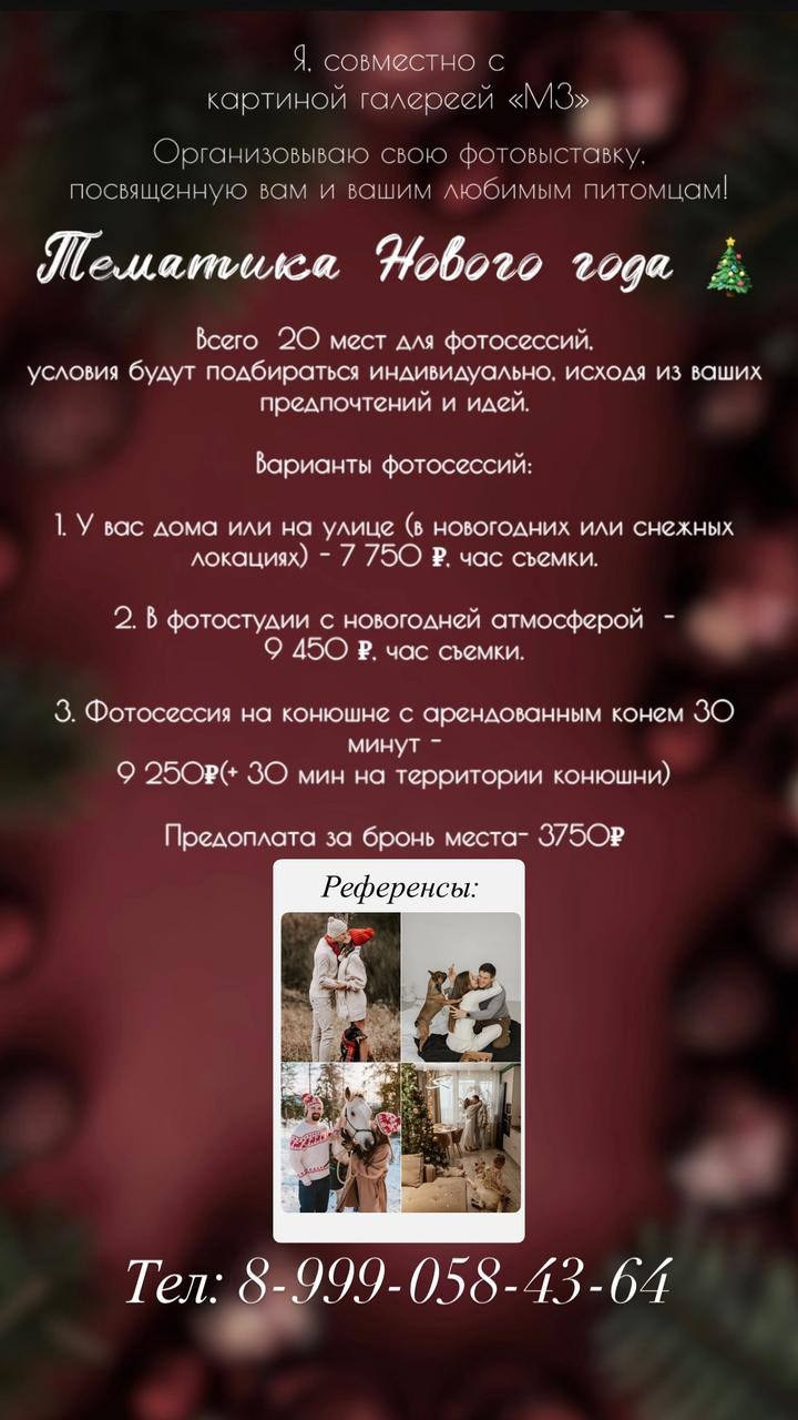 Новогодний фото-проект с масштабной выставкой в г. Находка. Семейный фотограф анималист г. Находка