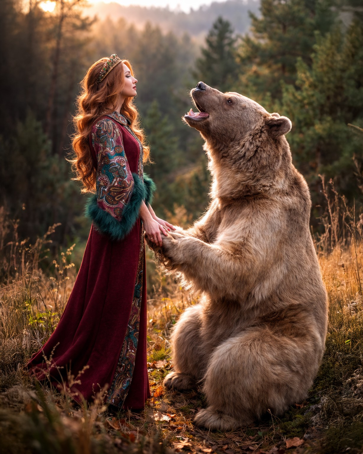 🐻 Съёмка с медведем Степаном — сказка, которая становится реальностью. Семейный и детский фотограф в Москве Юлия