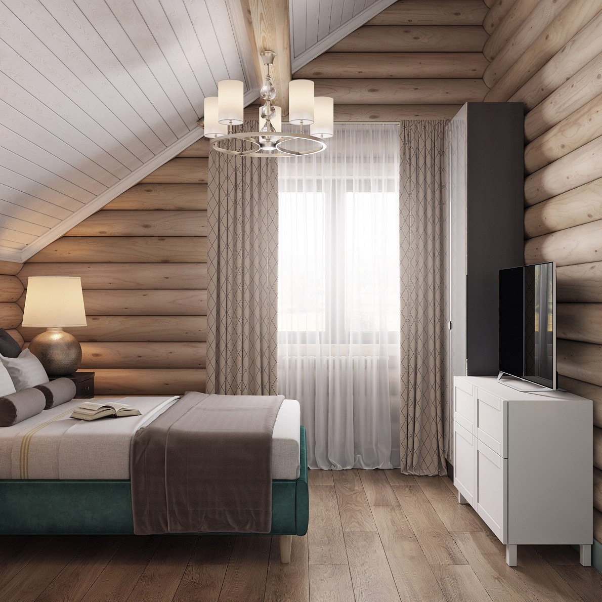 Дом из бревна. Дизайн интерьера в Москве