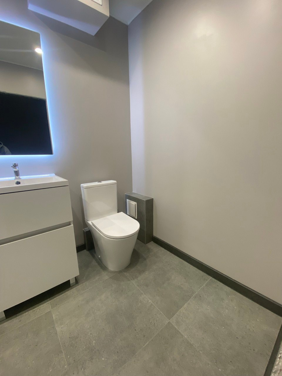 Ванная комната (ул. Сибгата Хакима д. 46). Ремонт санузла, туалета, ванной под ключ в Казани. Укладка плитки