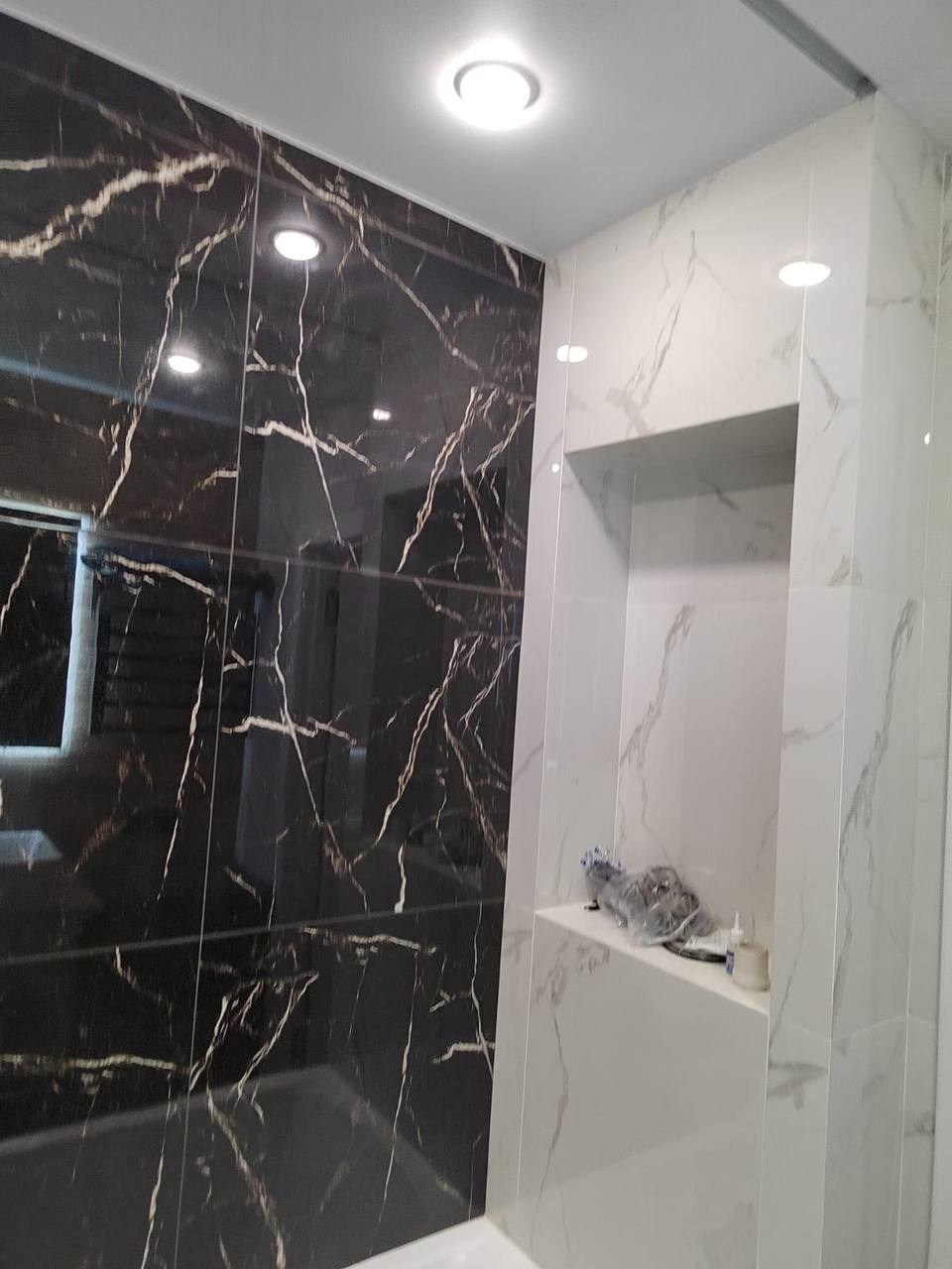 Ванная комната (с. Усады ул. Счастливая д. 13). Ремонт санузла, туалета, ванной под ключ в Казани. Укладка плитки