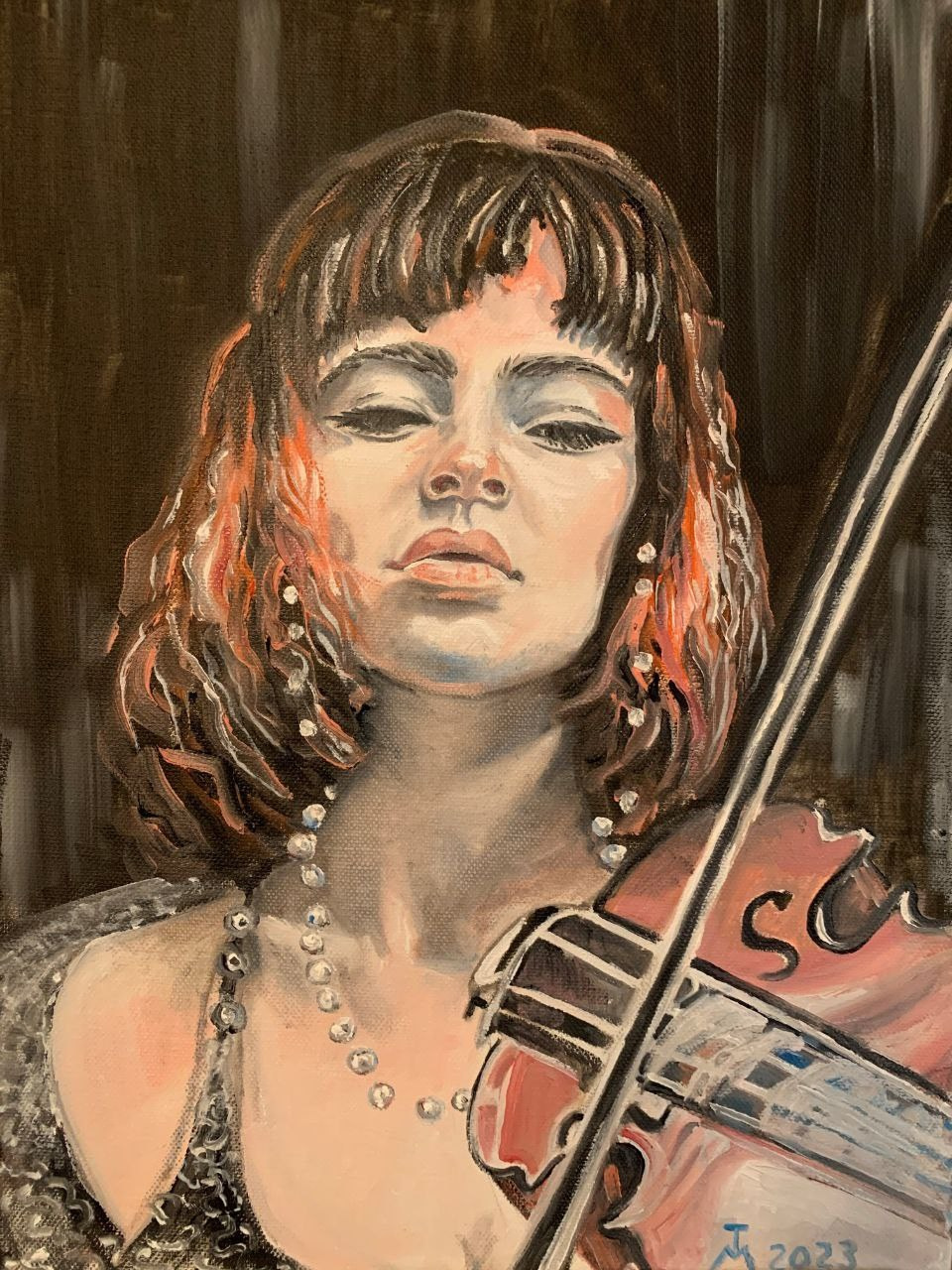 Violinist 30/40 cm Oil on canvas 2023