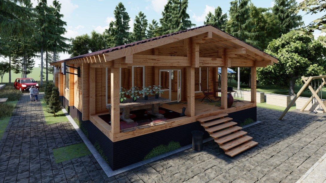 Студия + 3 спальни 119 м². Уральский завод Профилированного бруса в Челябинске