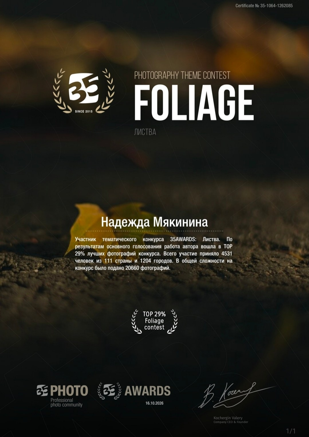35AWARDS. Фотограф в Санкт-Петербурге Мякинина Надежда