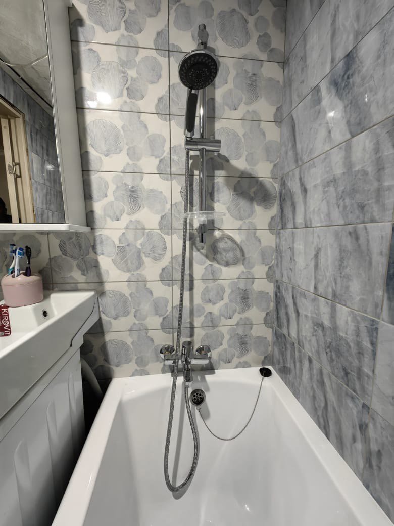 Ванная комната (ул. Ямашева д. 90). Ремонт санузла, туалета, ванной под ключ в Казани. Укладка плитки