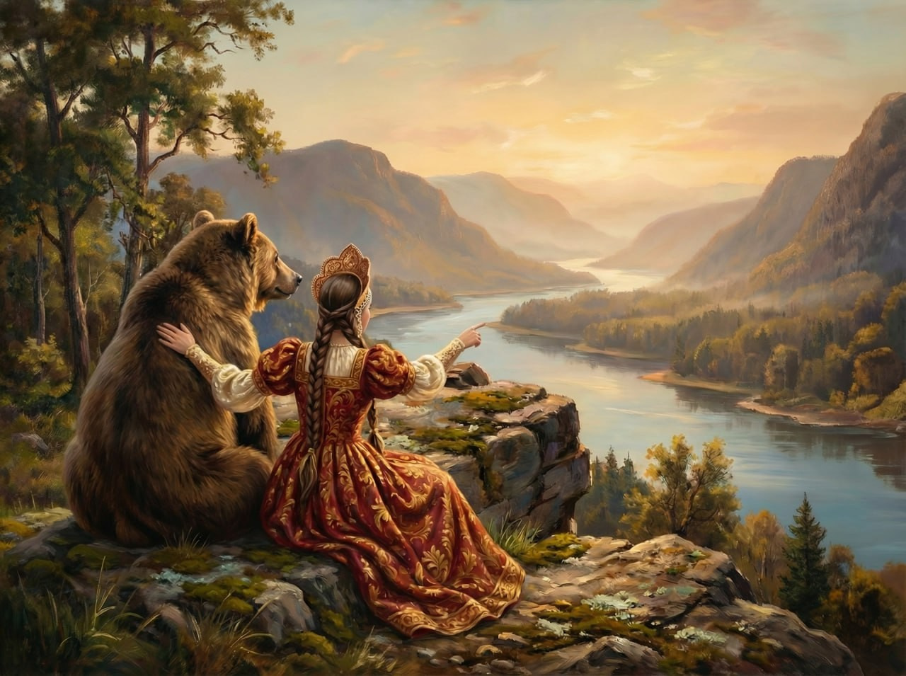 Варюша и медведь. Шаблоны и дизайны выпускных альбомов и фотокниг