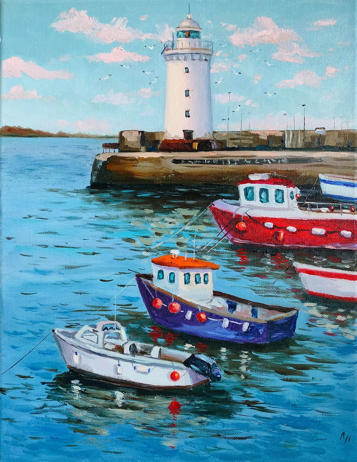 Маяк Морской пейзаж. недорогие картины в подарок в Саратове 