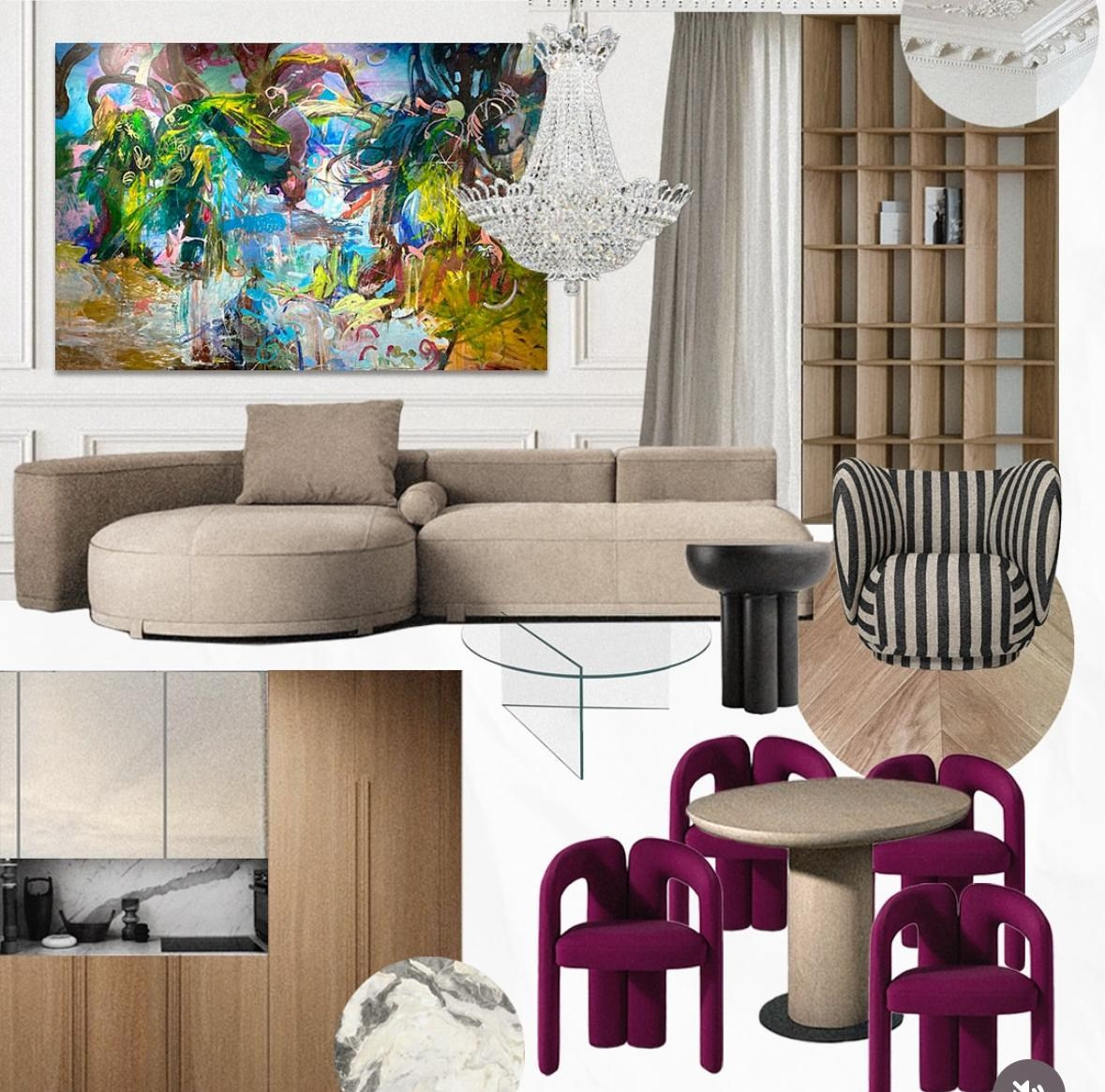 СЕМПЛ-БОРД/ ИНТЕРЬЕРНЫЙ КОЛЛАЖ/ МУДБОРД. Ирина Змазнева_Дизайнер интерьера_Новосибирск