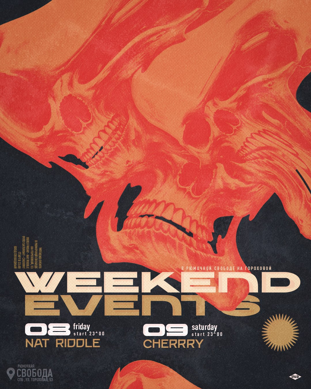 WEEKEND EVENTS. Spaidi Design | Graphic Design