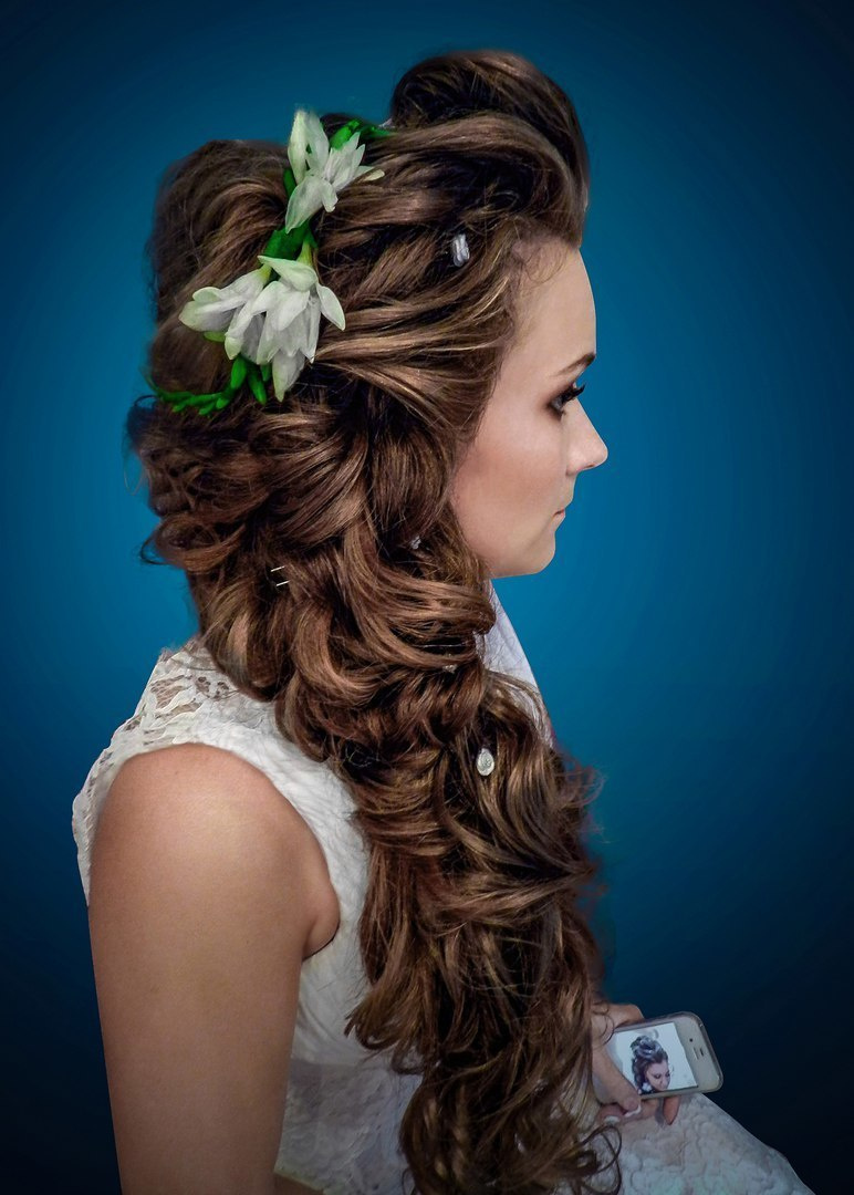 Свадебный стиль от  Соколовой Ольги Дзержинск olgadz.ru Длинные волосы, тоже иногда просят дополнительных локонов.
