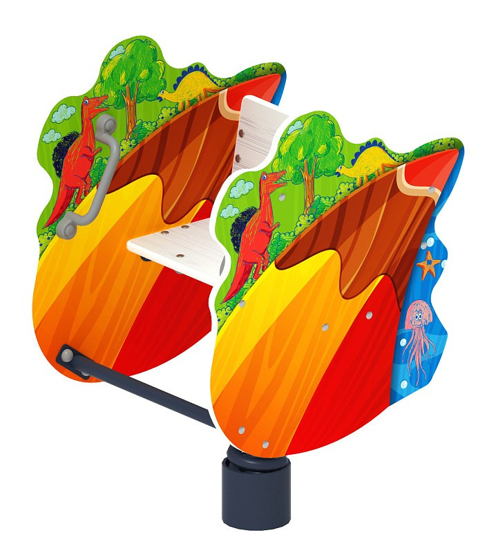 Карандаш - Качалка на пружине - ИО 22.01.05-И1 Габариты (ШхДхВ): 620х560х940 Зона безопасности, мм: 2620х2570 Возрастные ограничения весом не более 70 кг