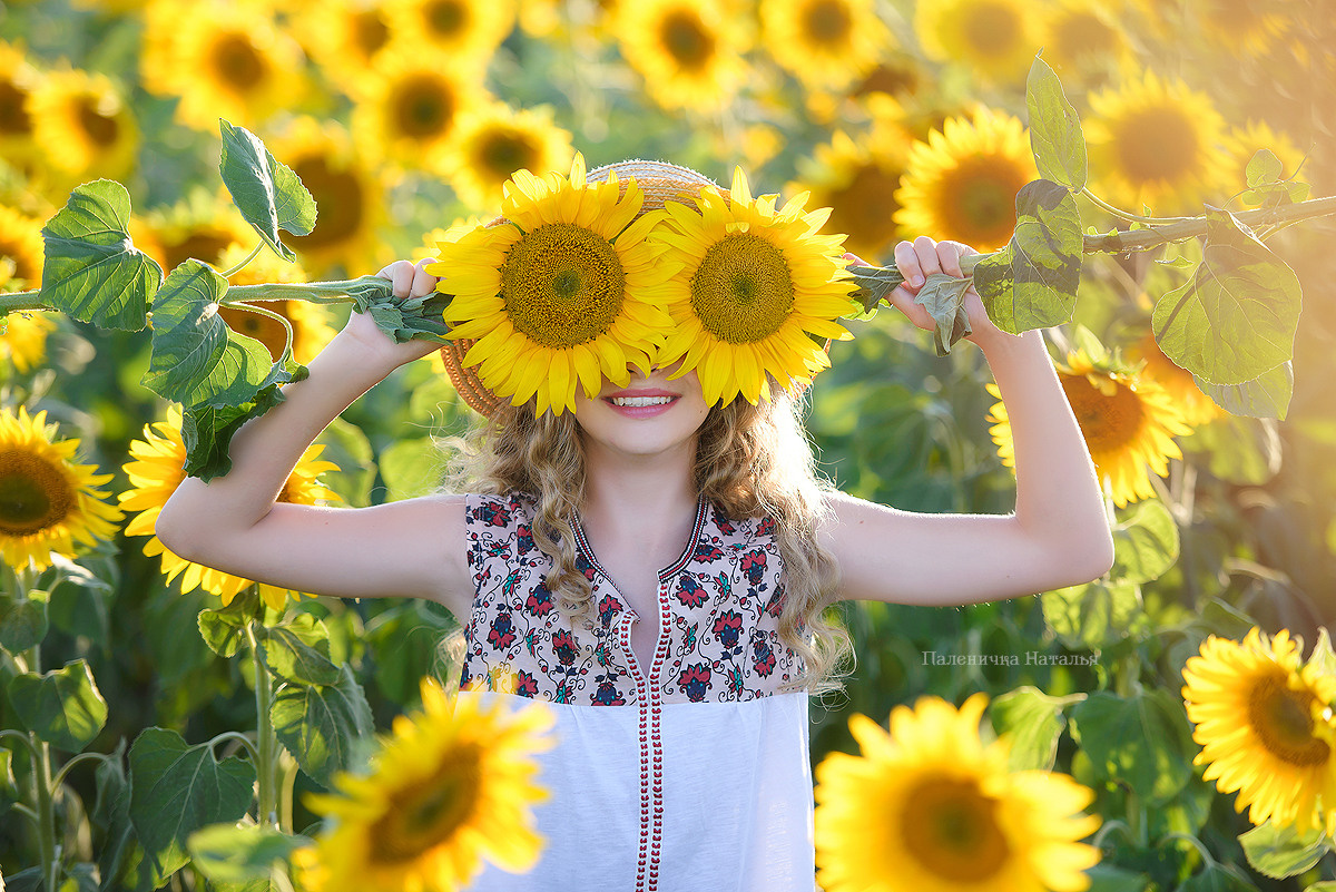 Детский фотограф Севастополь.  Детская фотосессия в поле подсолнухов в Крыму