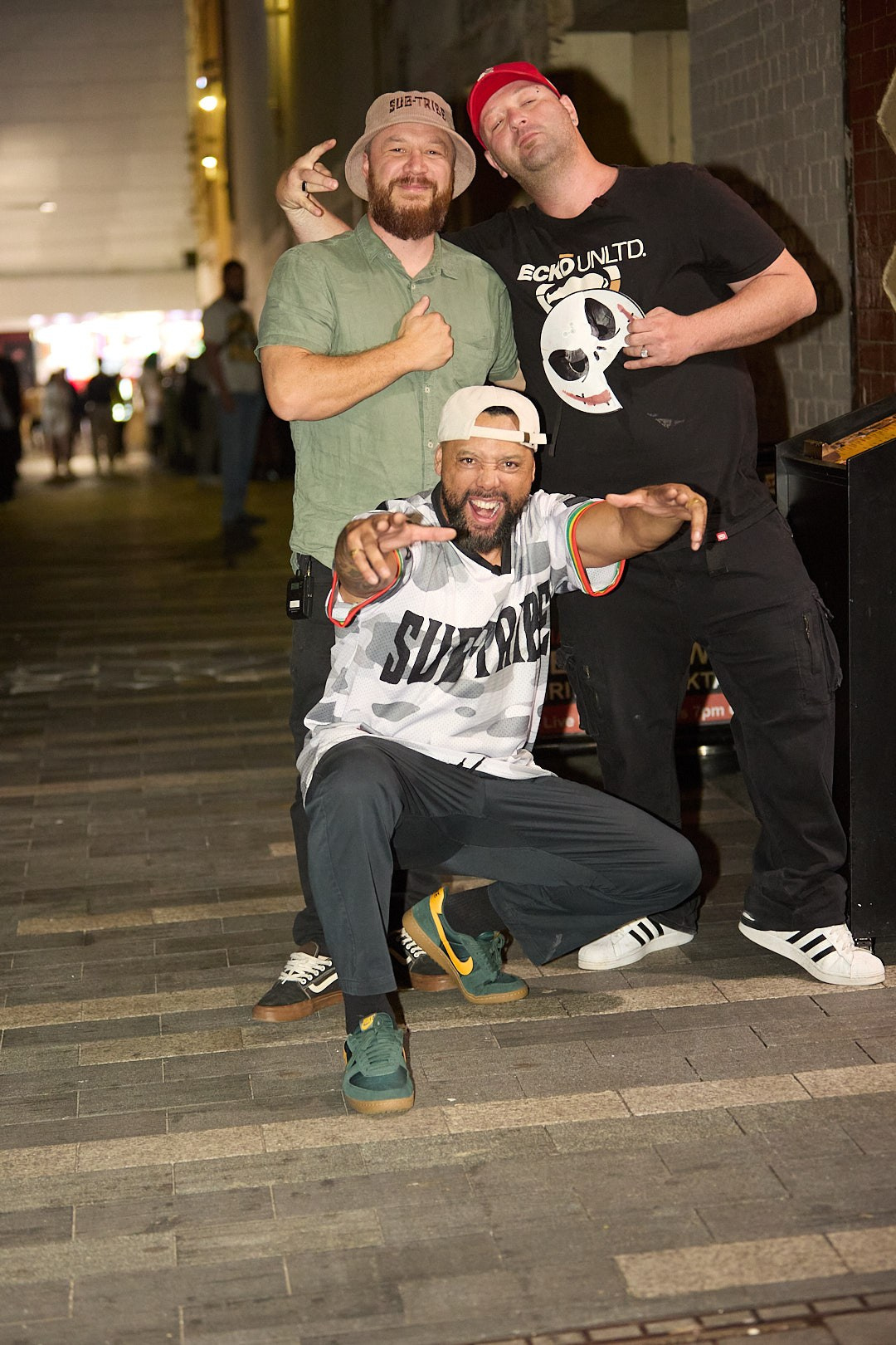 SUB-TRIBE musician and members of the documentary production team together in Sydney during the filming of a music documentary, photographed by Maria Poleshchuk.