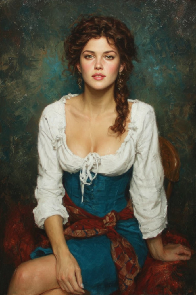 Женский портрет на холсте