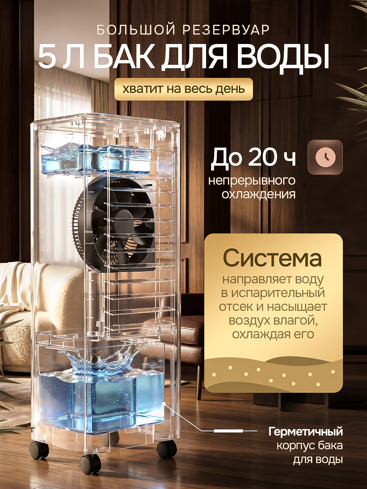 Напольный кондиционер. Дизайн карточек для маркетплейсов
