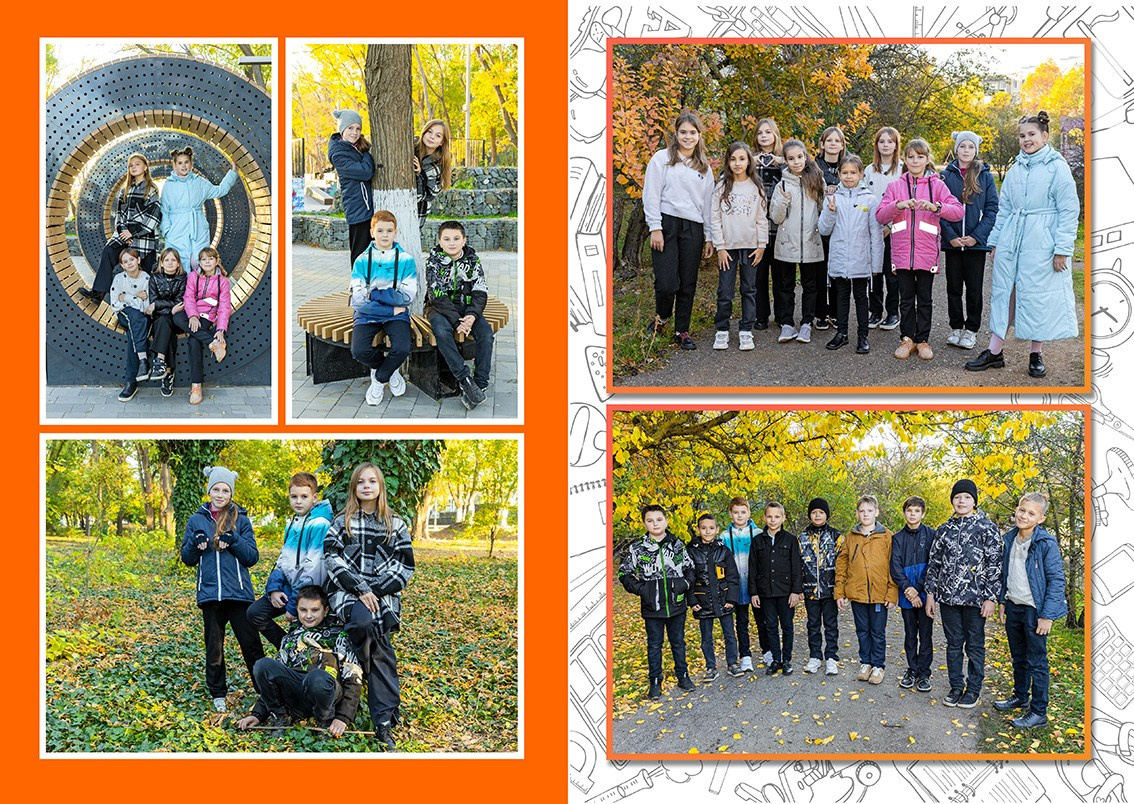 Школьная фотокнига для младших классов, дизайн "Рисунок". Школьный фотограф в Евпатории