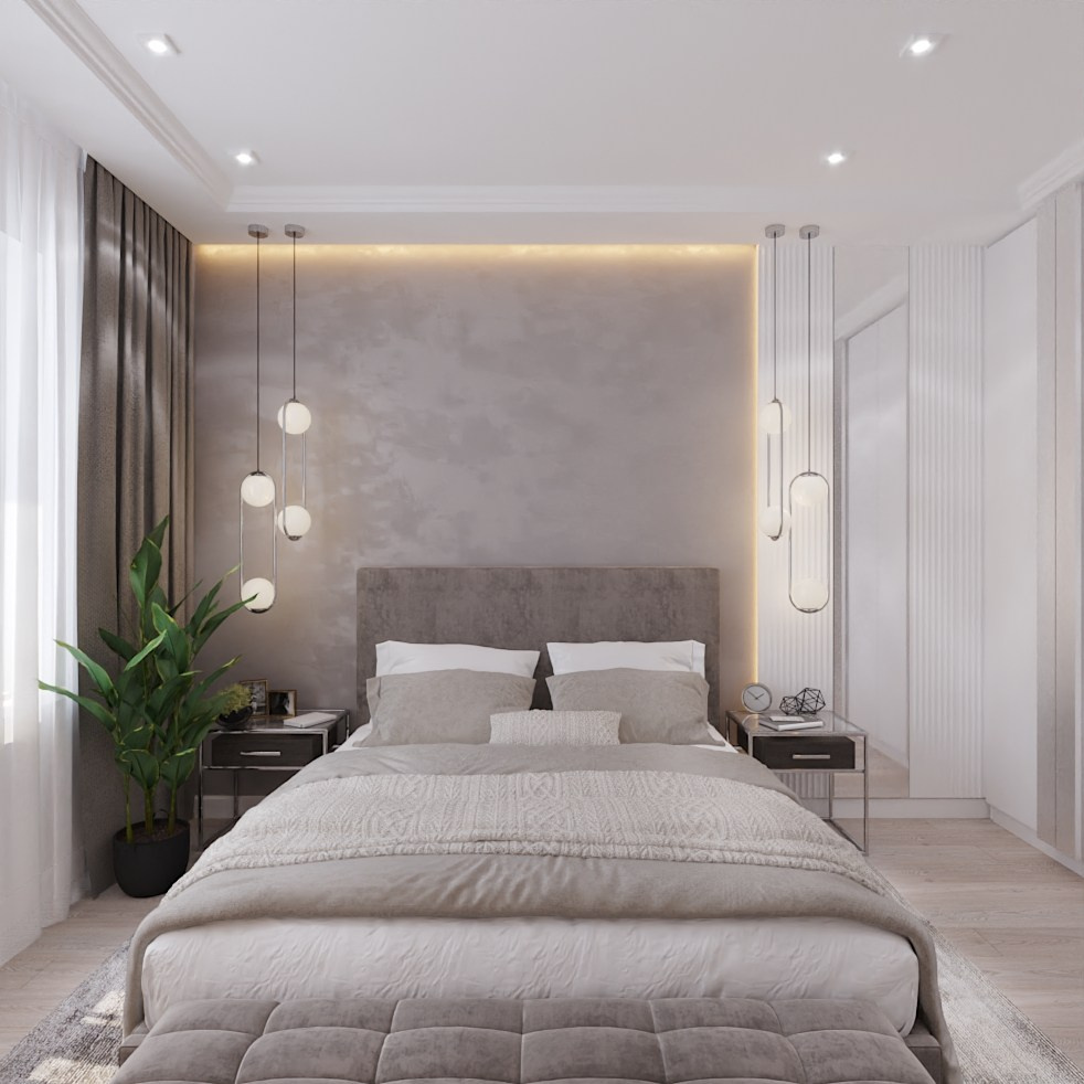 Спальня — современная классика. Студия дизайна FishkaRom в Краснодаре и по всей России