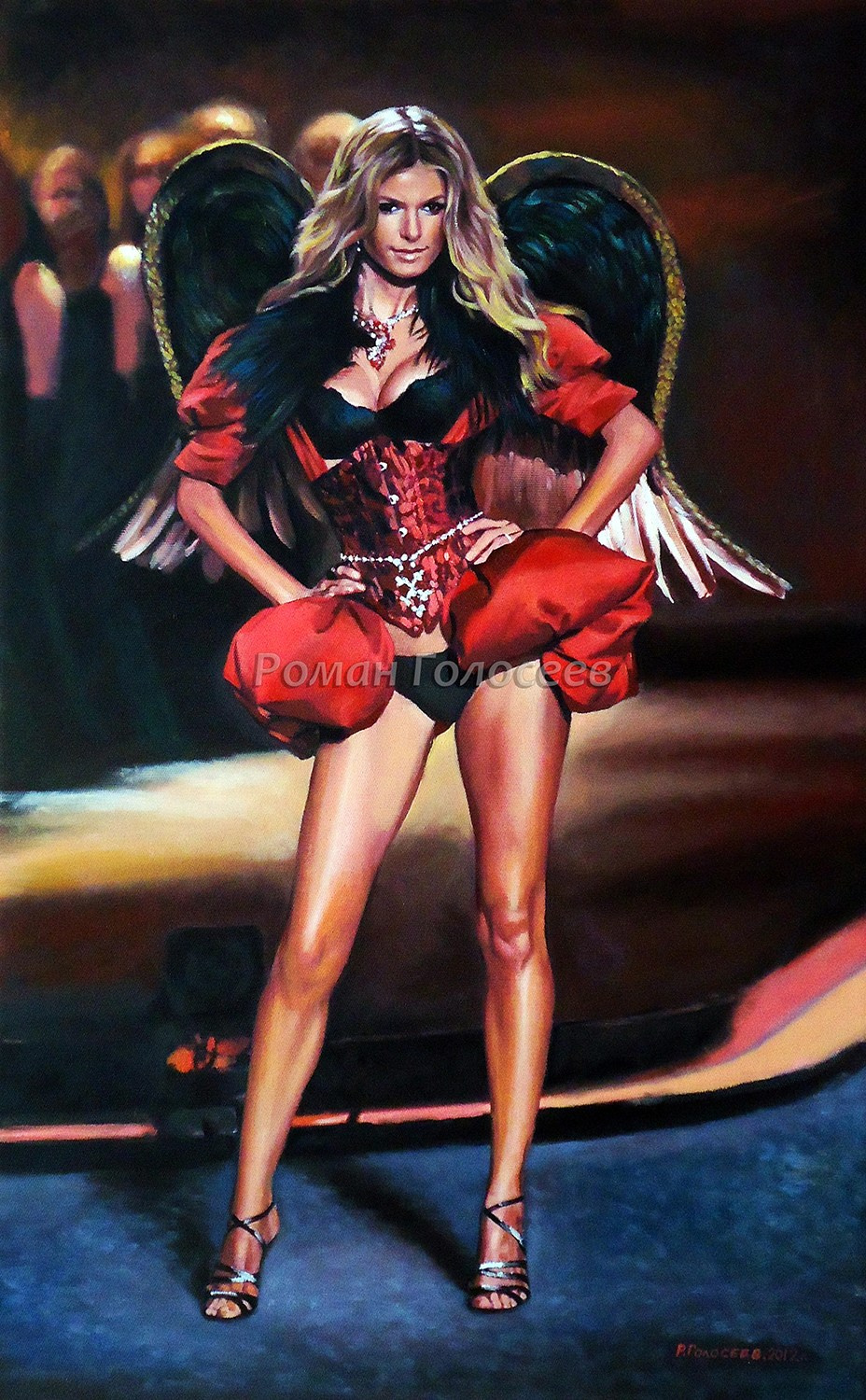 "Эльф на подиуме", 61х38, холст, масло, 21.07.2012