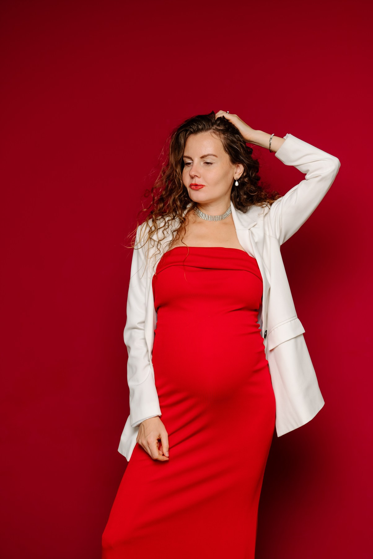 Беременность. В красном. Свадебный и сеейный фотограф в Санкт-Петербурге Елена Худякова