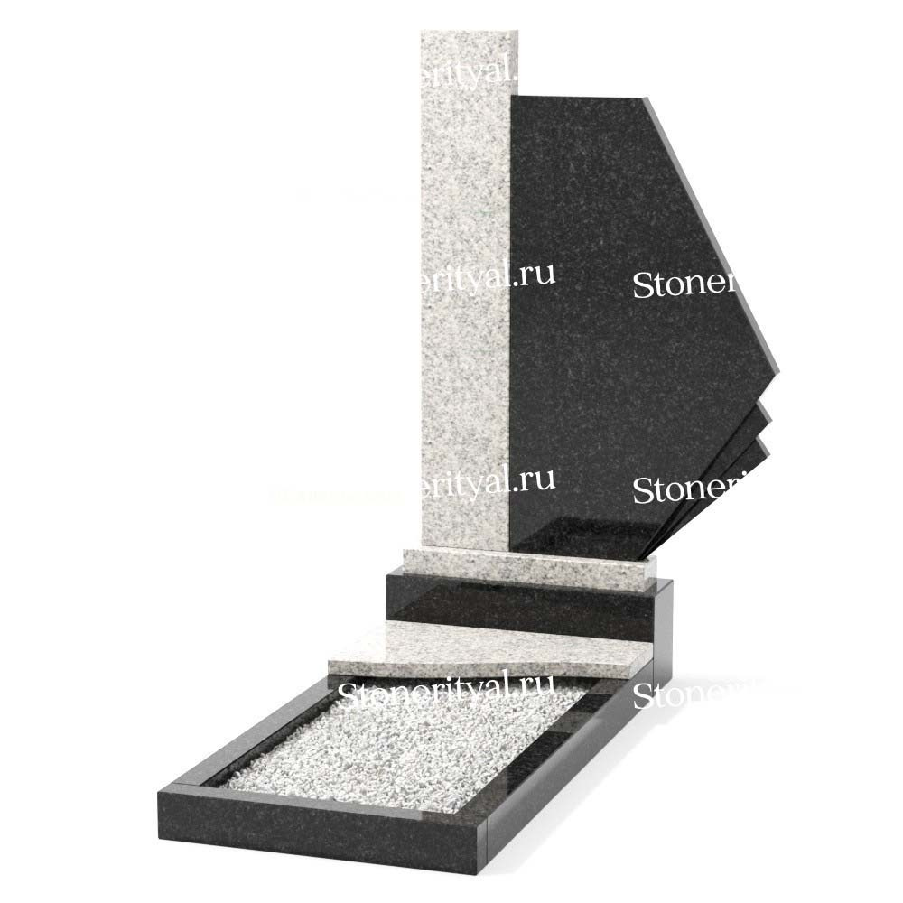 Комбинированные памятники на одного. Изготовление и установка памятников в Москве и МО