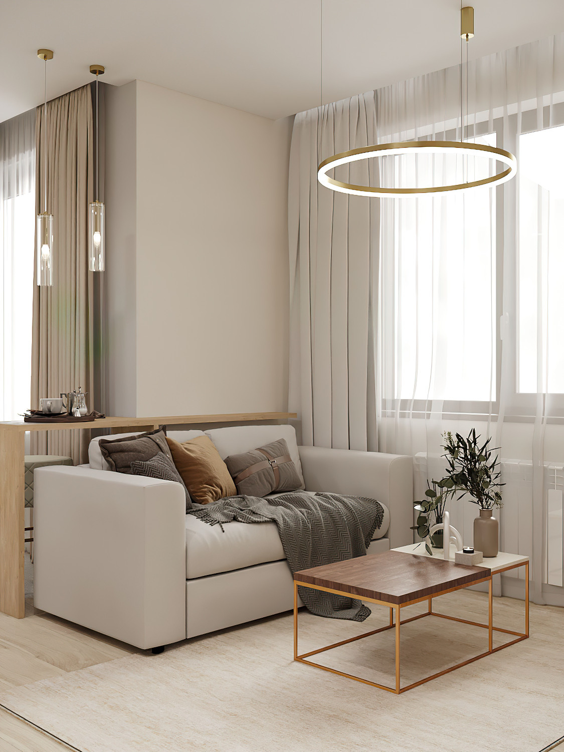 Однушка в стиле современной классики 37 м² г. Москва. Батракова Наталья дизайнер интерьеров Санкт-Петербург Москва Архангель