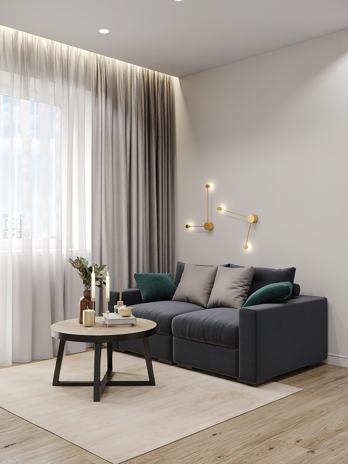 «Сдержанно-яркая» уютная квартира с двумя вариантами цветового решения. Батракова Наталья дизайнер интерьеров Санкт-Петербург Москва Архангель