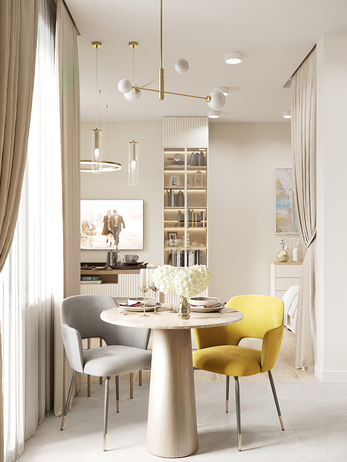 Однушка в стиле современной классики 37 м² г. Москва. Батракова Наталья дизайнер интерьеров Санкт-Петербург Москва Архангель