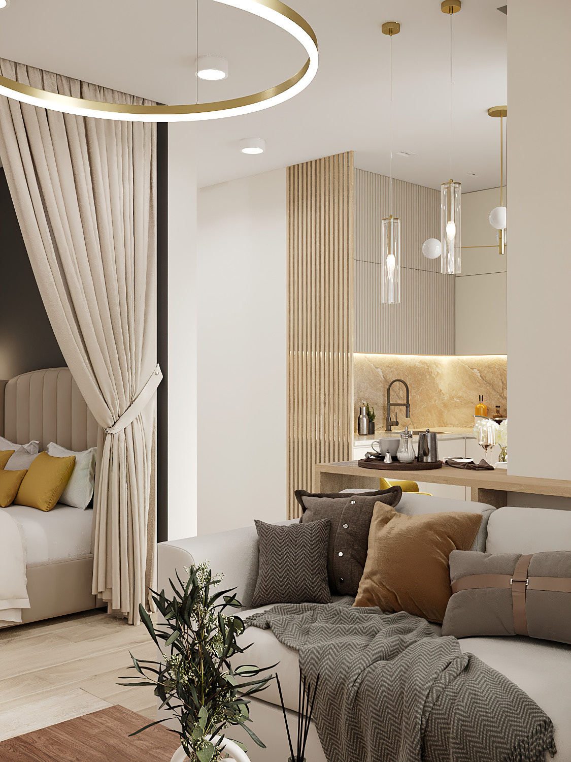 Однушка в стиле современной классики 37 м² г. Москва. Батракова Наталья дизайнер интерьеров Санкт-Петербург Москва Архангель