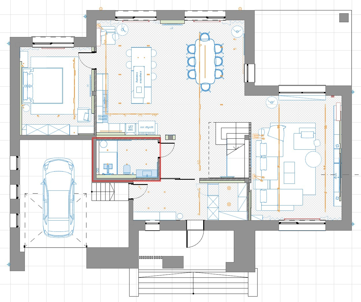 СУ гостевой  (1 этаж). 3D-дизайнер Кристина Пуляевская