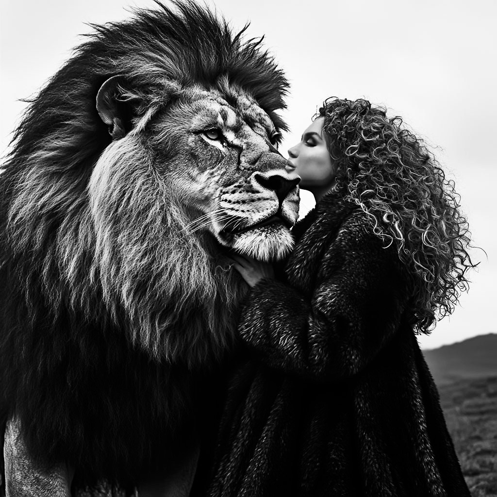 Нейрофотосессия для Юлии. Девушка и гепард/девушка и лев. ФотоХудожник Харитонова Ирина г. Санкт-Петербург