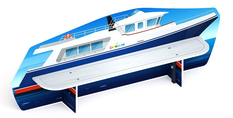 Яхта - Скамейка детская - МФ 41.03.02 Габариты (ШхДхВ): 2100x620x745 мм Зона безопасности, мм: 3100х1620 Возрастные ограничения от 3 лет 