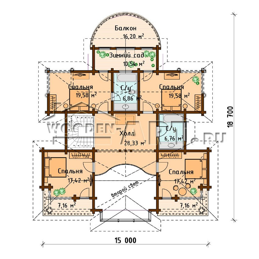«Усадьба» 443 кв. м. Проекты деревянных домов