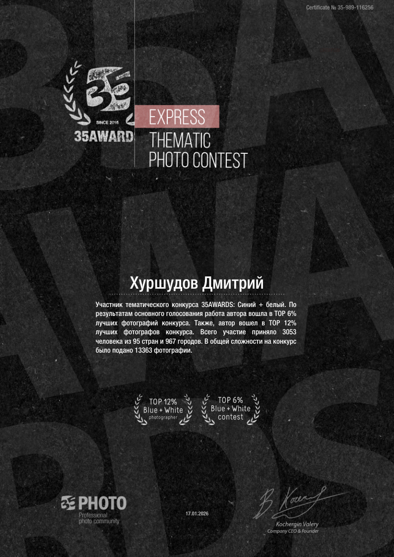 Дипломы. Дмитрий Хуршудов — профессиональный фотограф в Москве. Портретная и гламурная ню (boudoir) съемка. Фотосессии в студии и на выезде