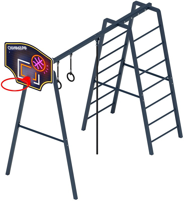 Спортивная серия СК 2.03.08 Габариты (ШхДхВ): 3900х1500х2800 Зона безопасности, мм: 6650х4500 Возрастные ограничения 5-12 лет