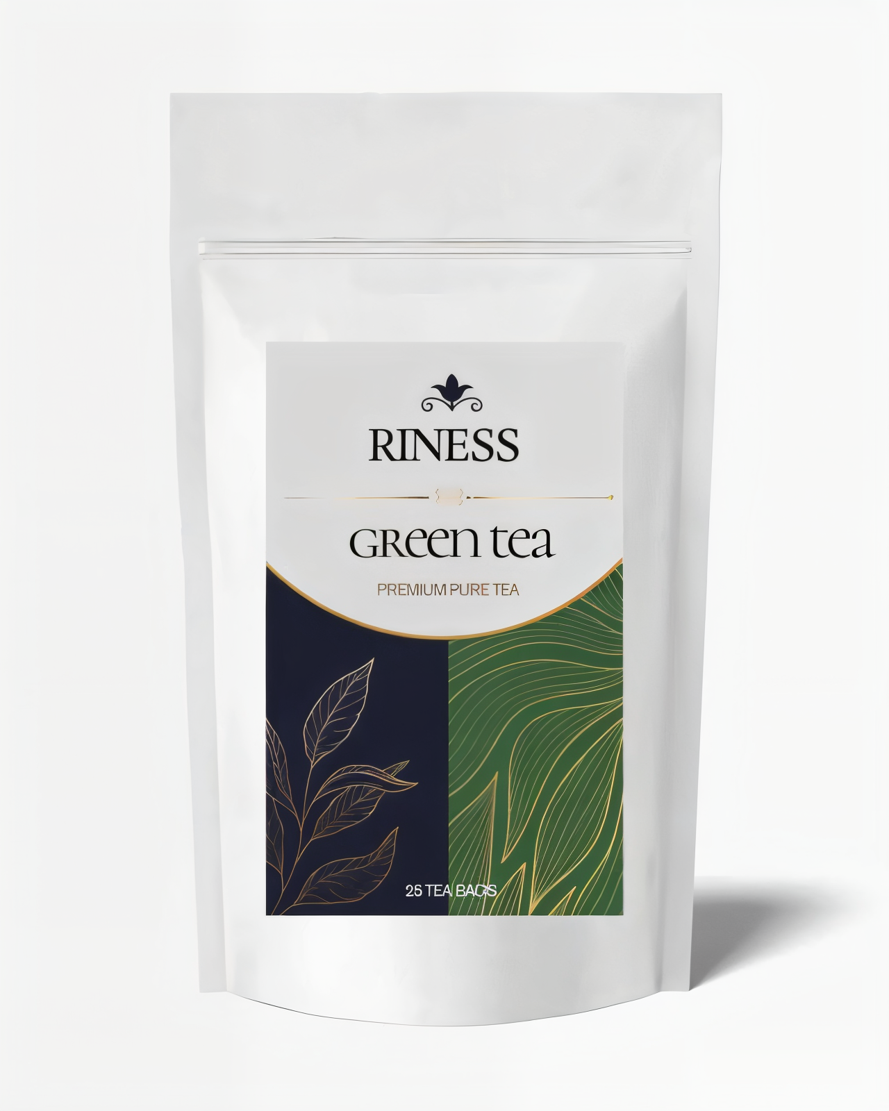 ИИ визуал для товара упаковки green tea на белом фоне — предметный кадр товара для маркетплейсов и e-commerce