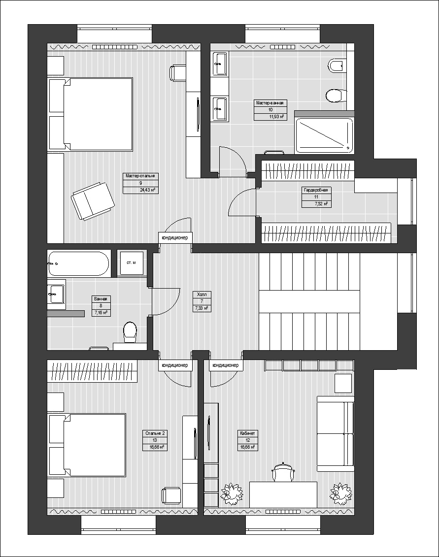 КП Руза Фэмили Парк. Загородный дом. 204 м². Авторский дизайн интерьера