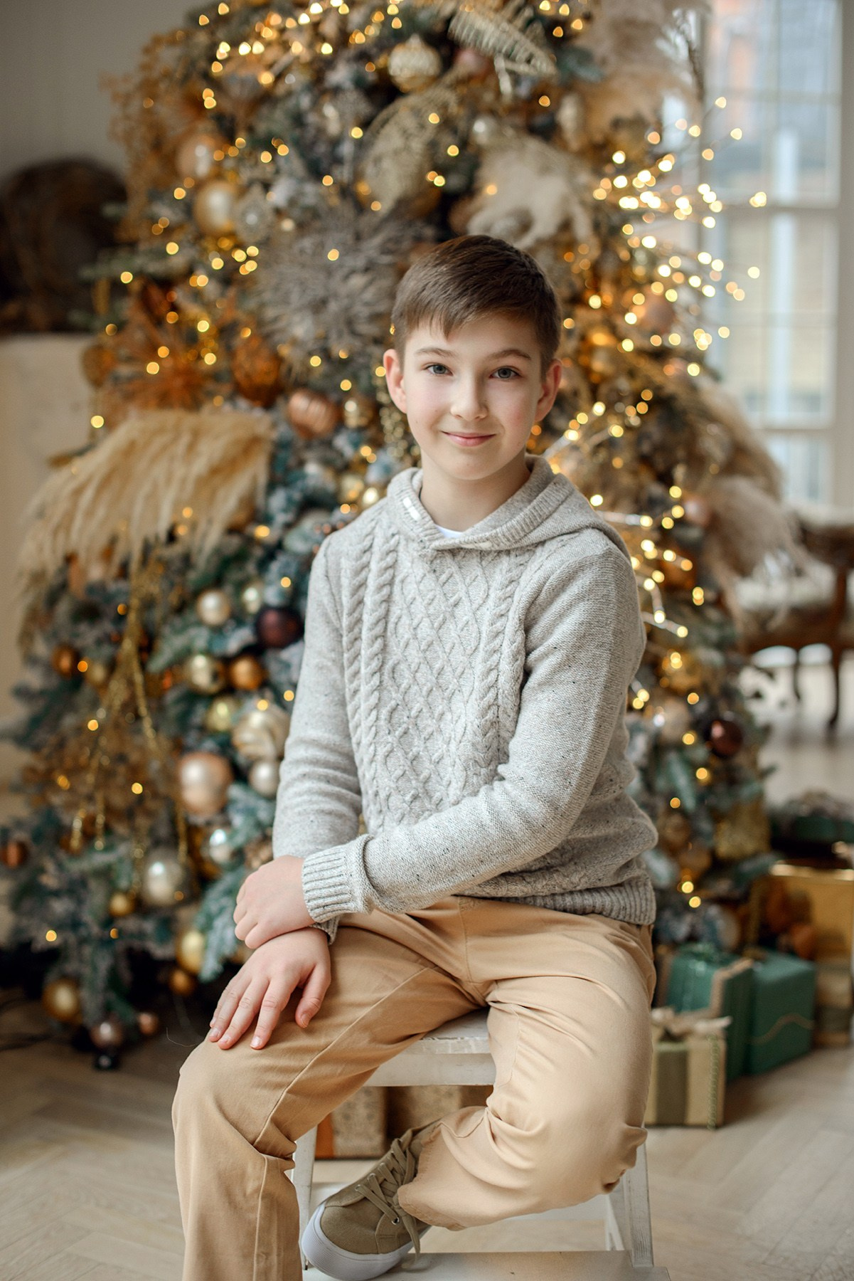 boy , Studio photo shoot at Christmas time