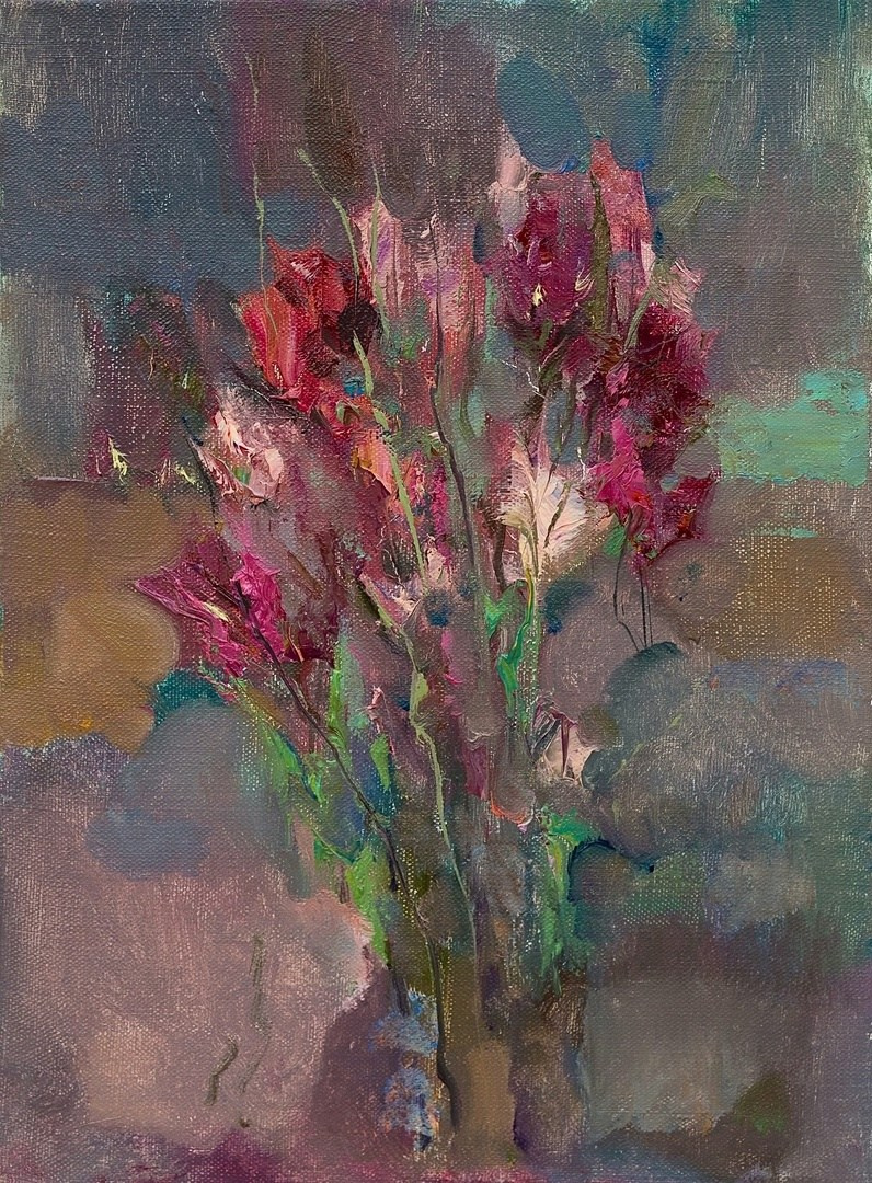 этюд с красными цветами