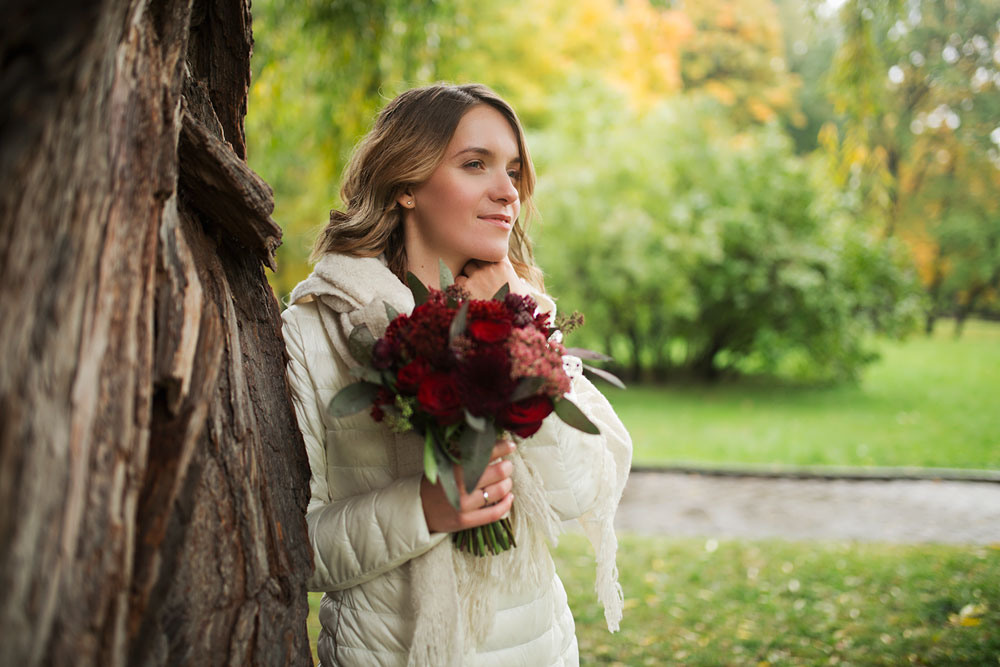 Осенняя свадьба в дождь. Семейный и портретный фотограф в Москве Елена Флегант